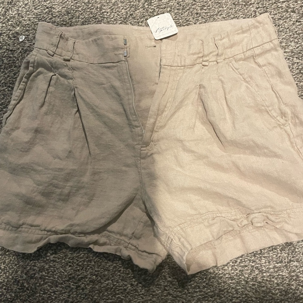 NWT Free People Chelsea Linen Shorts/Medium/Sand - Picture 8 of 8